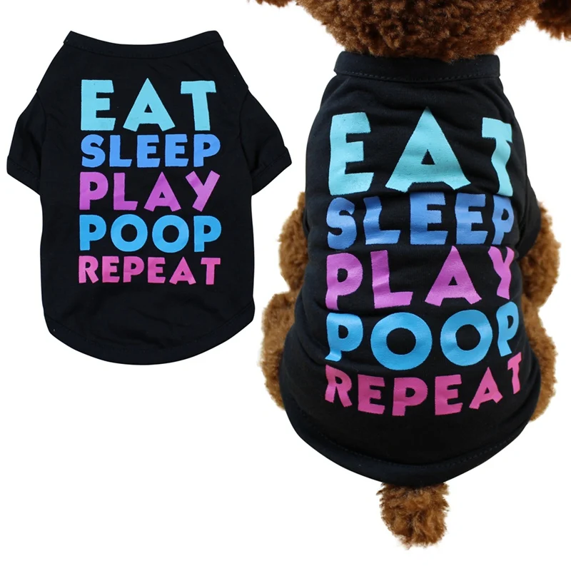 Весенне-летняя одежда для собак цветные буквы с принтом дышащий жилет для щенка чихуахуа Одежда Мопс футболка с Йоркшир-терьером рубашки