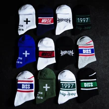 Модные Хлопковые женские носки на осень и зиму в стиле хип-хоп, 1997, уличные одноцветные полосатые спортивные повседневные носки