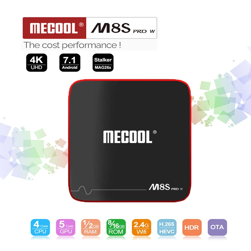 Mecool M8s pro W Android 7 1 Smart ТВ BOX Amlogic S905W 2G ram 16G rom quad core 4 к HD декодер каналов кабельного