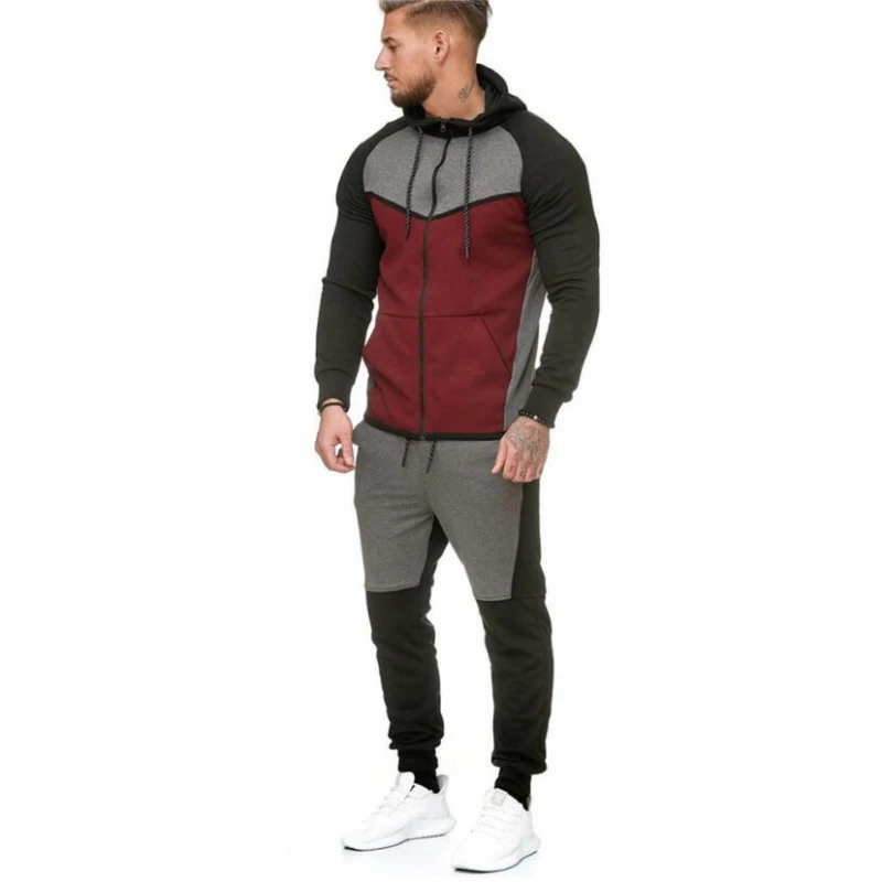 Suit Sport Clothing Set Running Jogger Tracksuit (7)