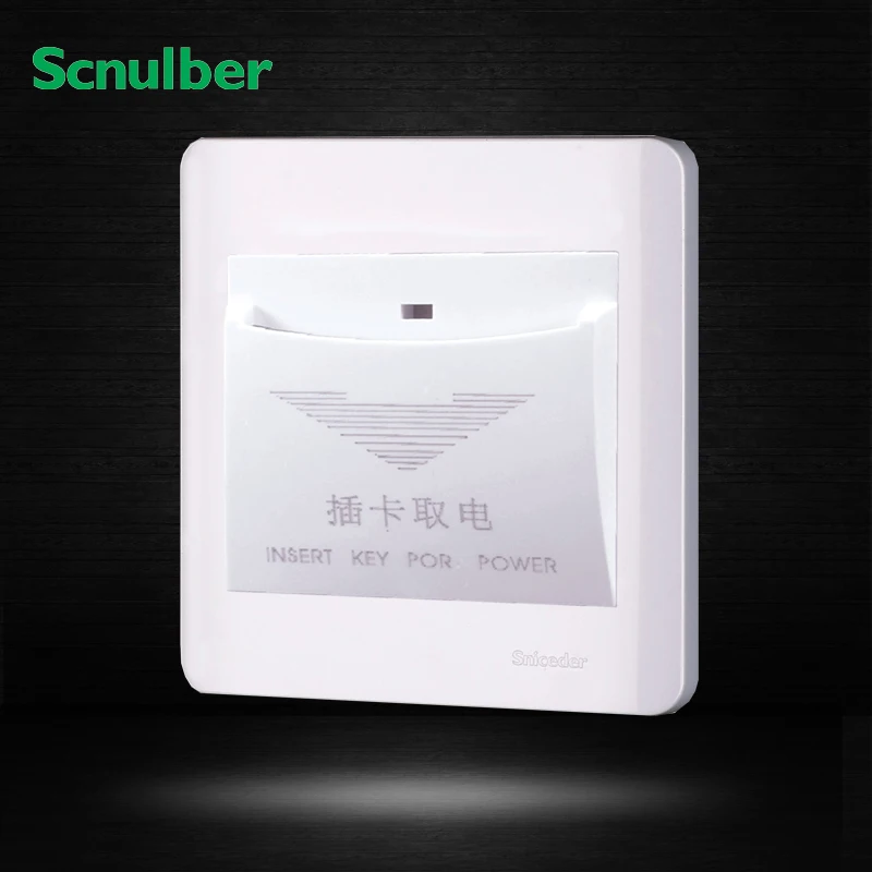 1 gang white 220v 30A khz hotel energy saving insert card wall switch |