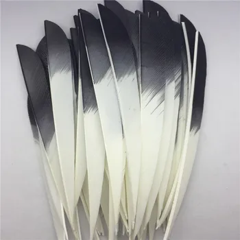 

50pcs 5" High Quality Water Drop Shape White And Black Archery Hunting And Shooting Arrow Feather Fletches DIY New Arrivals
