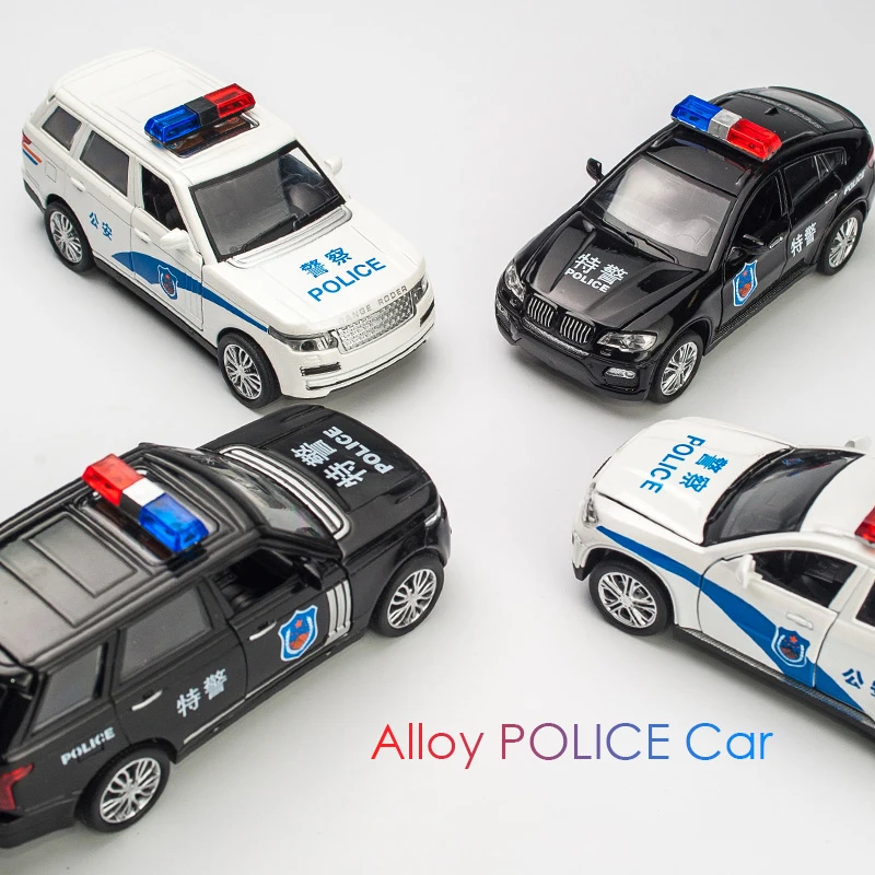 Модель автомобиля отлитый под давлением со звуком и светильник|diecast police|car toycollection