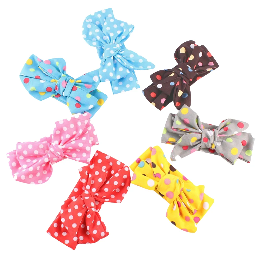 

1PC Baby Girls 7 colors choose Baby Turban Knot Headband Big Bow Adjustable Solid Rabbit Hair Band DIY Accessorie FCI#