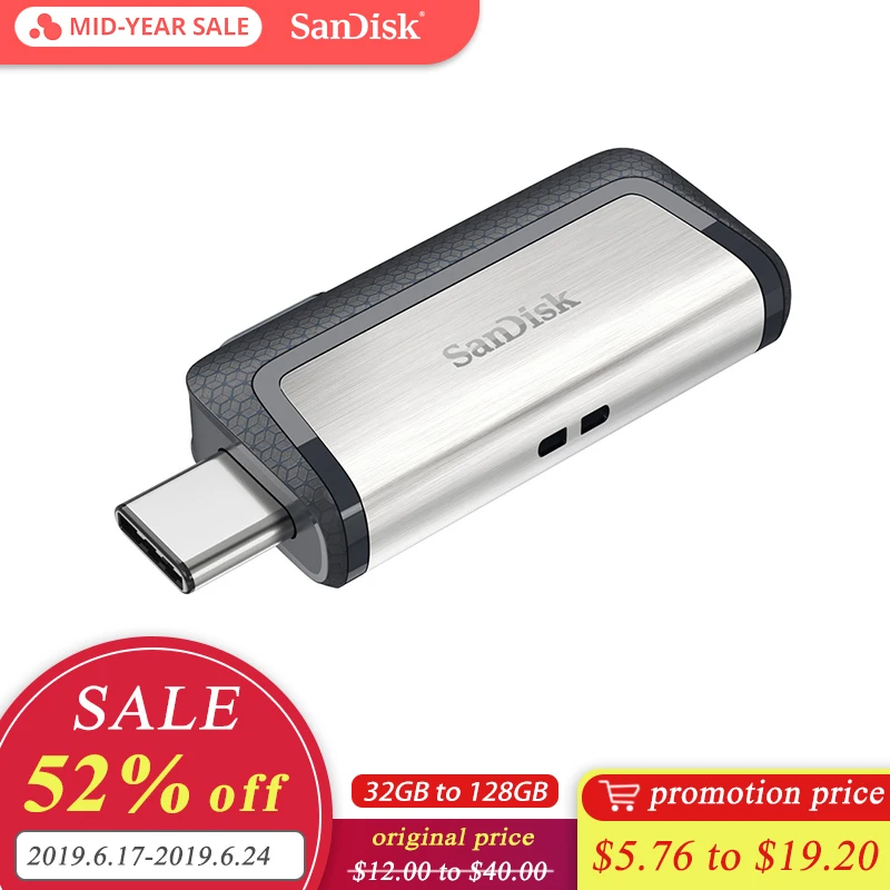 SanDisk SDDDC2 Extreme Type C 128GB 64GB Dual OTG USB Flash Drive 32GB Pen Drive USB