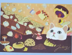 Оптовая продажа-14,6*10,8 см кошачьи карты | открытки | Стиль открыток случайный Высокое качество newmeow звезда кошка открытки