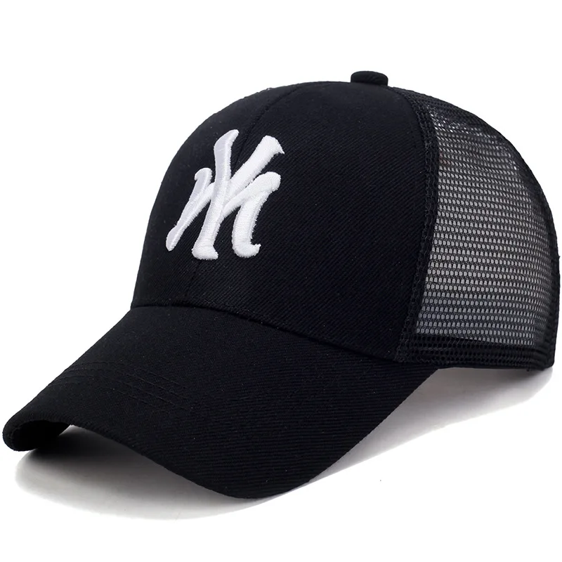 Men Contrast Mesh Letter Embroidery Baseball Cap