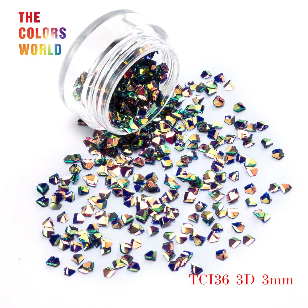 

TCT-048 Jewelry Shape 3D Effect Colorful Glitter 3MM Size For Nail Glitter Nail Art Decoration Makeup Facepaint DIY Decoration