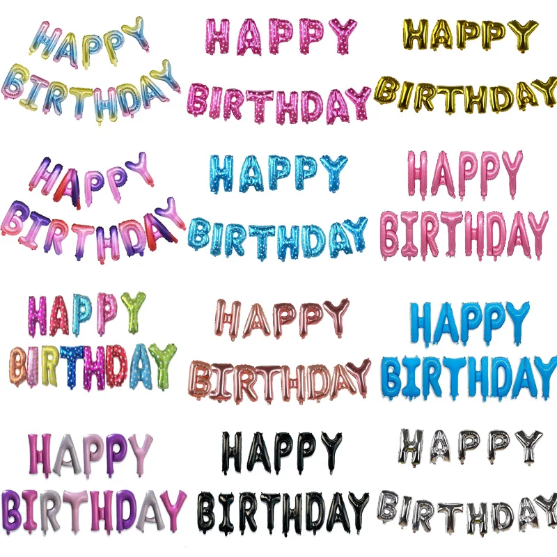 

16 inch English Letters HAPPY BIRTHDAY Foil Balloons Happy Birthday Party Decoration Kids Alphabet Balloons Baby Shower Supplies