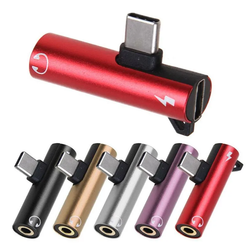 Mini & Slim 2 In 1 Multifunctional Type-C Cable Adapter Charge And Headphone 3.5mm Head Aux Audio USB C Cable 40MAY1510