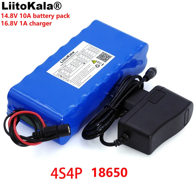 LiitoKala 14,8 V 10Ah 18650 li-iom батарейный блок для ночной рыбалки, обогреватель для шахтерской лампы, усилитель батареи с зарядным устройством BMS+ 16,8 V