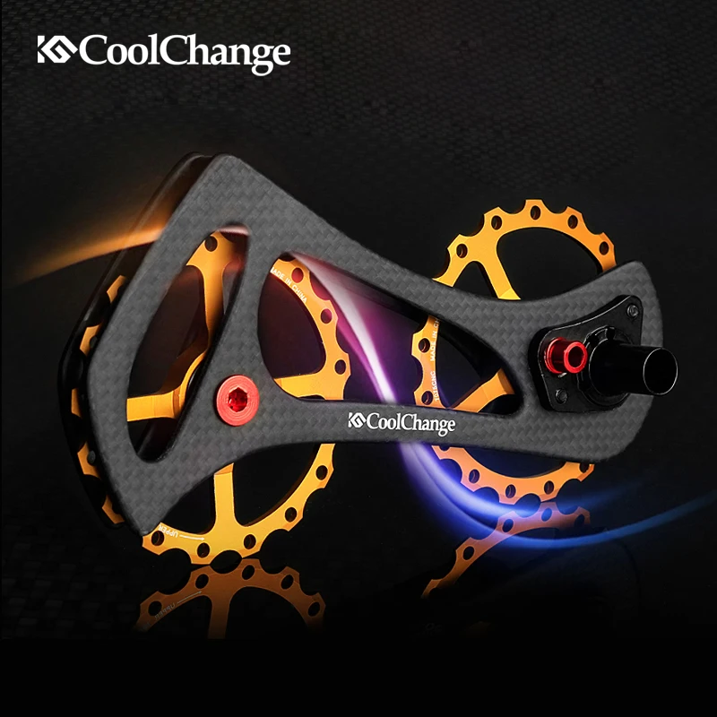 Coolcambio Drivetrain 17 T bicicleta de fibra de carbono ruedas de rodamiento de cerámica para bicicleta de carretera poleas traseras para 4700/5800/ 6800/9070