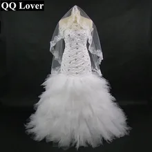 2017 Mermaid Wedding Dress With Video With Veil Gift Custom-made Plus Size African Styles Wedding Gown Wedding Dress Bridal Gown