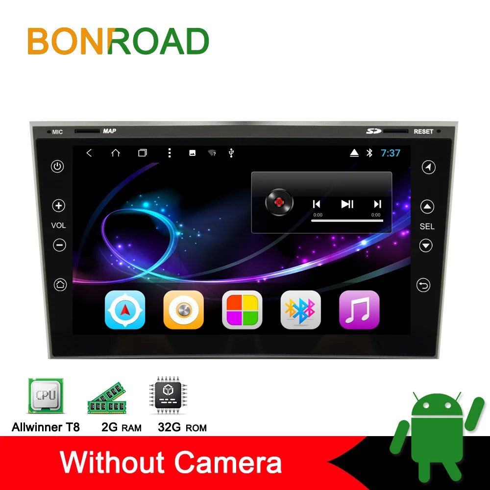 Bonroad 2Din Android автомобильный мультимедийный плеер gps навигация для Opel Astra Antara Zafira Corsa Радио Видео Стерео/Wifi/BT - Цвет: Without Camera