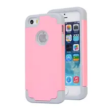 Для Apple iPhone SE 5S PC + Силиконовый Гель Двойного Слоя 2 в 1 Гибридный Защитный Щит Чехол Для iPhone 5 S E Anti Shock Proof крышка