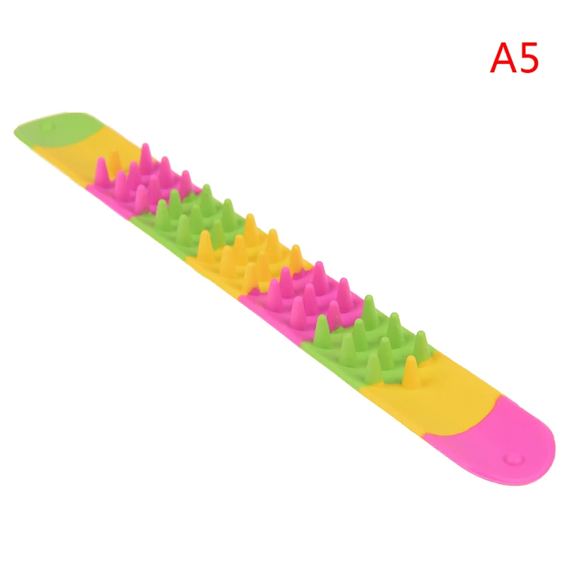 Антистресс для детей Autism Spiky Slap Bracelet силиконовый шип Непоседа браслеты офисные школьные классные сенсорные Классические игрушки - Цвет: A5