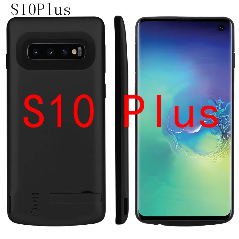 Противоударный чехол для зарядного устройства для samsung Galaxy S10 Plus S10e, блок питания для аккумулятора, резервная зарядка через usb, внешний аккумулятор, чехол для аккумулятора s - Цвет: S10 Plus-Black