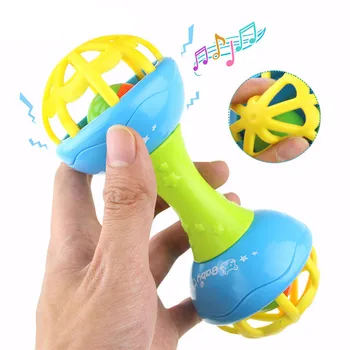 

Soft Silicone Double-Headed Teether Grabbing Rattle Toy For Baby