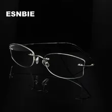ESNBIE-gafas sin montura para Mujer, Lentes recetados ovalados con Monturas ópticas para Miopía
