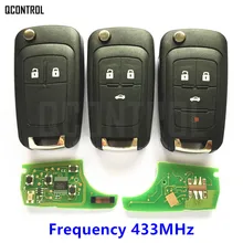 QCONTROL Car Remote Key Suit for Chevrolet Malibu Cruze Aveo Spark Sail 2/3/4 Buttons 433MHz Control Alarm Fob
