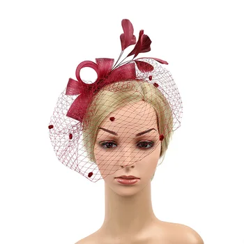 

Fascinators Hat for Women Tea Party Headband Kentucky Derby Wedding Bowknot Cocktail Flower Mesh Feathers Hair Clip