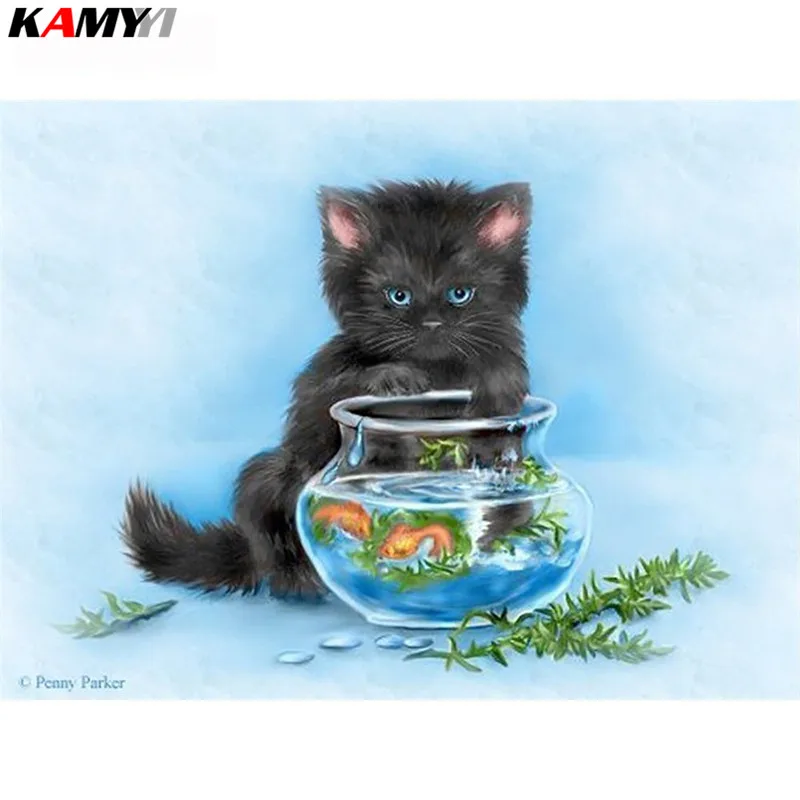 

Diamond Painting Cat Full Round Diamond Mosaic Cross Stitch Home Decoration Paint With Diamonds Wall Art Gift LK1