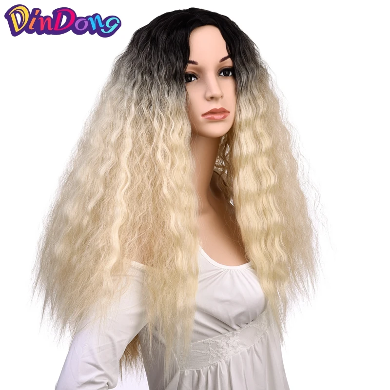 Dindong Kinky Curly Glueless High Temperature Fiber Hair 26