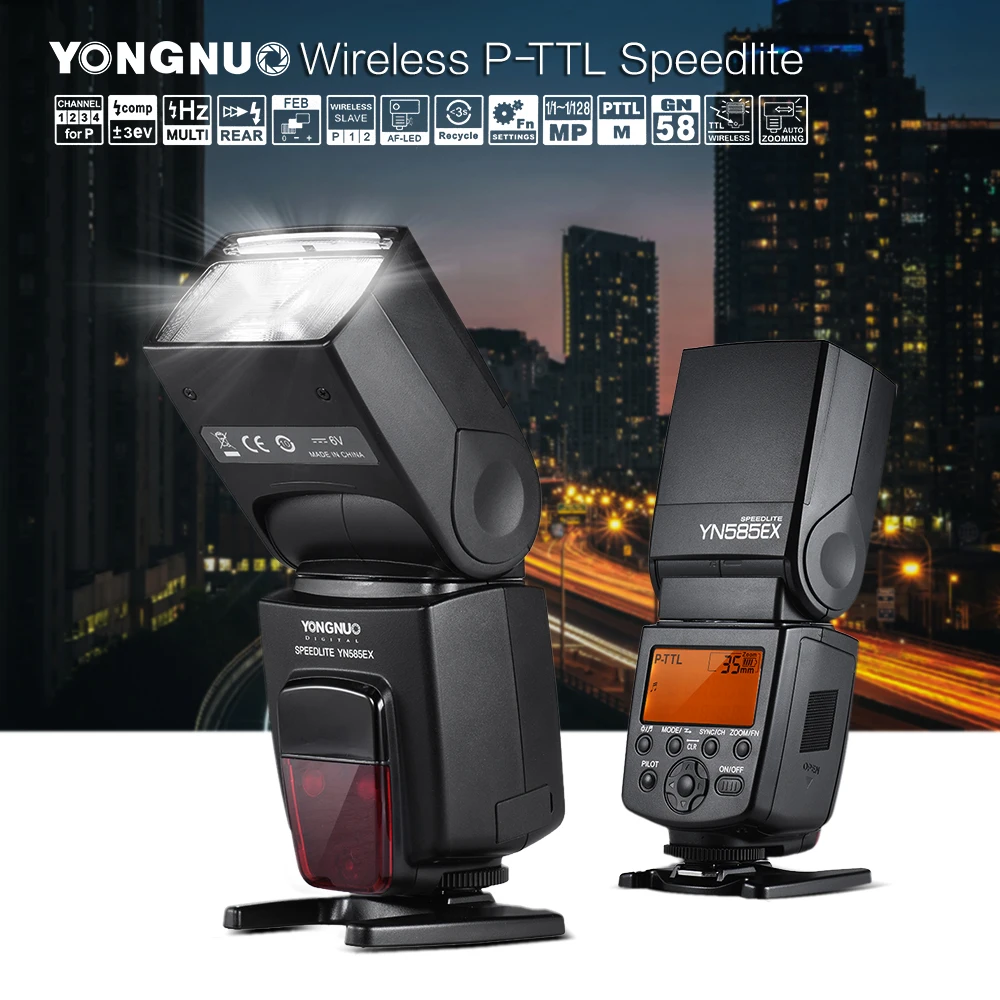 Светодиодная лампа для видеосъемки YONGNUO Speedlite YN585EX P-TTL Беспроводной Камера флэш-память для Pentax K-70 K-50 K-1 K-S1 K-S2 K3II K5 K50 KS2 K100 K-500 K-3 и т. д