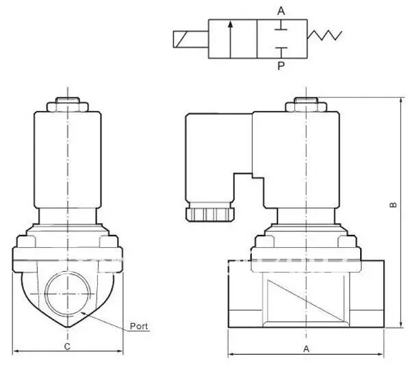 5 шт./лот G1/2 ''Размеры прямой привод электромагнитный Клапан модель pu220-04a 2/2 способ латунь n/ C