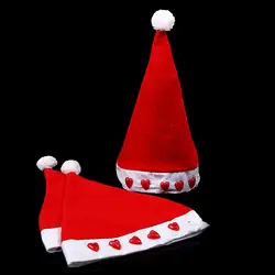 Модные детские игрушки светодиодный Санта Клаус шляпа нетканого полотна световой Рождество Кепки для мальчиков и девочек Рождественские