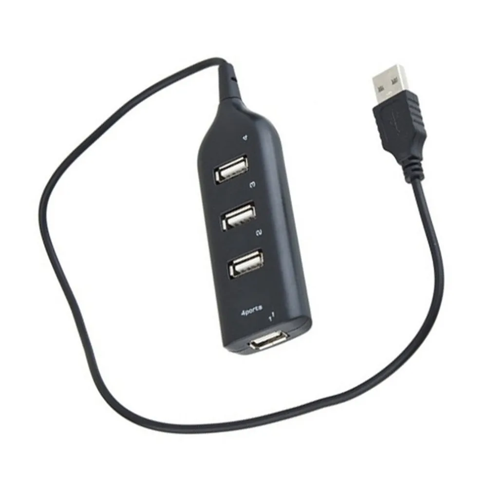 Hotest Портативный 4 Порты и разъёмы USB 2,0 High Скорость USB HUB портативных ПК Тонкий Наименьший Mini USB разветвитель адаптер для мобильного телефон портативных ПК