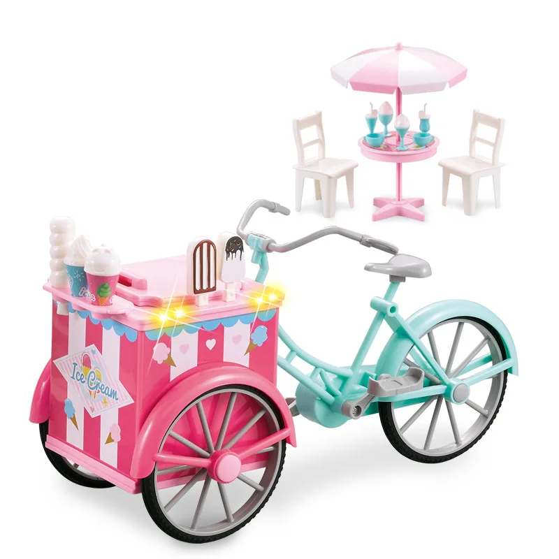 

Mini Toy Candy Ice-cream Outdoor Three-wheeled Tricycle Light Music Accessories Many Fun and Interesting Children's Shopping Toy