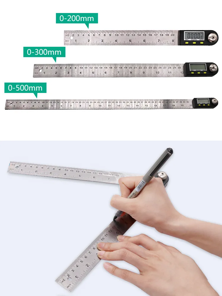 Высокое качество 200/300/500 мм линейка из нержавеющей стали 360 градусов измерительная Электронная цифровой дисплей деревообрабатывающий угол инструмент