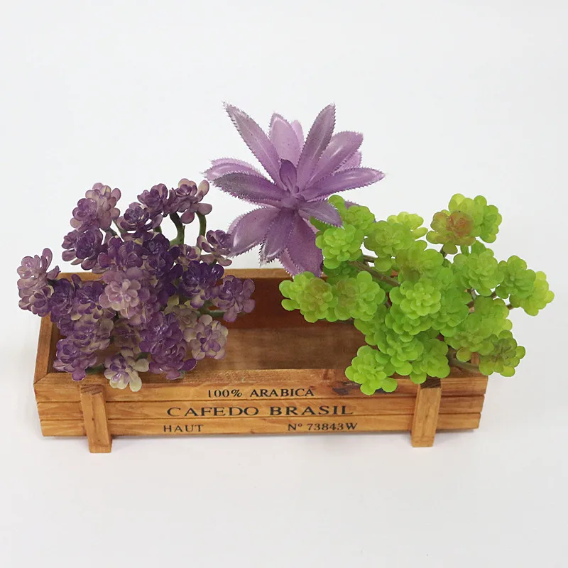 Flone High Quality Artificial Plants Succulents Lotus Mini Green Simulation Plant Home Office Garden Fake Flower Decoration (2)