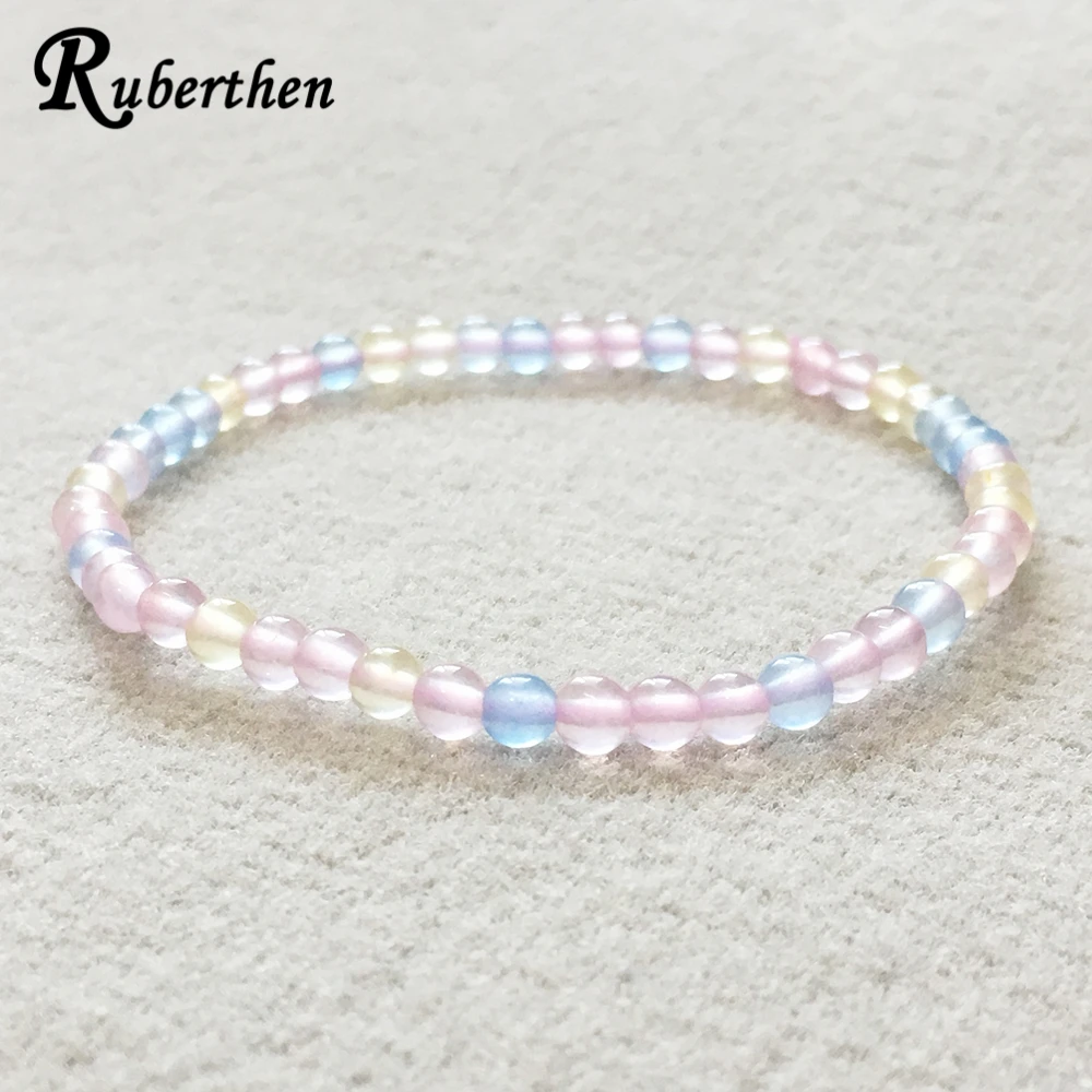 

Ruberthen 2019 New Bracelet 4 mm Natural Gem Stone Chakra Beads Bracelet Mini Gem Stone Energy Bracelet