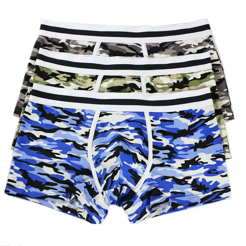 

3Pcs/Lot Men's Underwear Sexy Camouflage Underpants Boxers Wholesale Mens Bulge Pouch Boxer Shorts Trunks Males Basic Bottoms