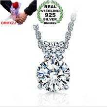 OMHXZJ Wholesale jewelry round woman gourd fashion kpop AAA Zircon 925 sterling silver NO Chain Necklace pendant Charms PE11