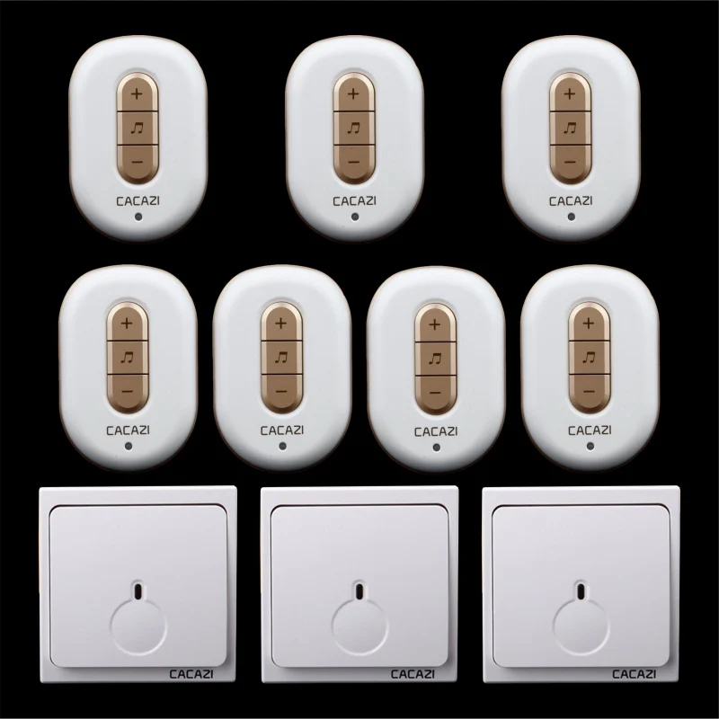 

Free shipping! 3 transmitter + 7 Receiver New Wireless Doorbell With Remote Control Musical 48Tunes Digtal doorchime D9918 -3+7