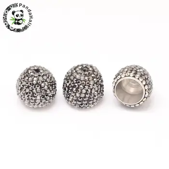 

brass polymer clay rhinestone cord ends, Metal, 11~14x12~16mm, hole: 2mm