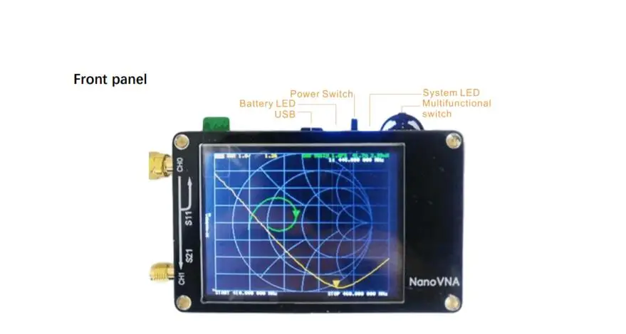 NanoVNA очень маленький ручной векторный сетевой анализатор 50 кГц-900 МГц цифровой ЖК-дисплей HF VHF UHF антенный анализатор