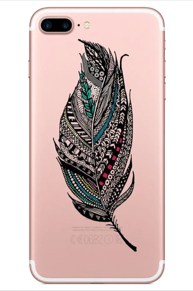 Перо чехол мягкий TPU Coque для iPhone 5S 5 SE 6S 6 7 8 Plus X XS XR Max телефона|Чехлы-накладки| |