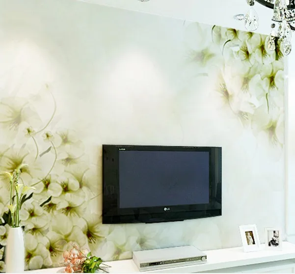 

Custom video wall mural wall paper mural bedroom TV backdrop of large living room floral fabric wallpaper 3d shadows