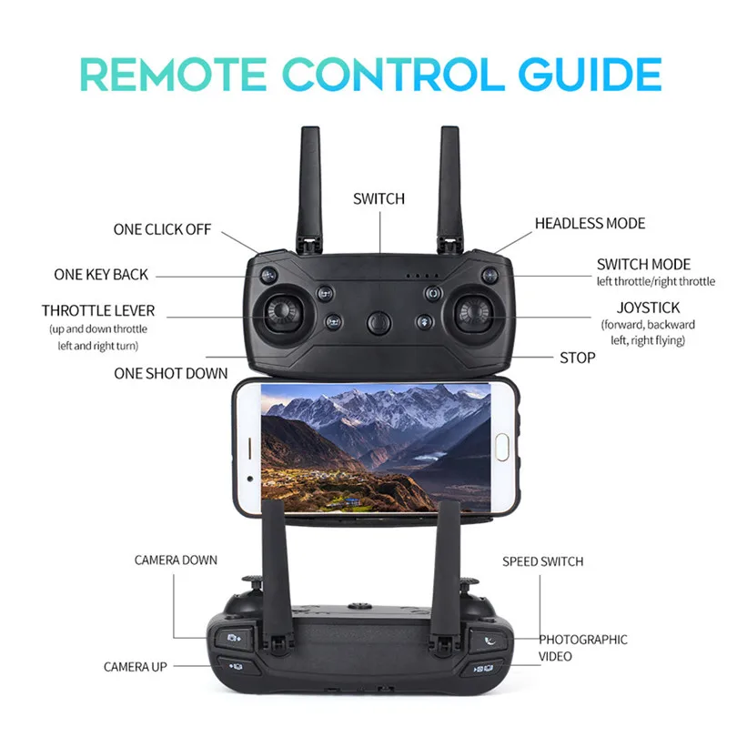 D803 WI-FI FPV электрически регулируемые 1080 P Камера складной оптического потока позиционирования наведении Радиоуправляемый Дрон Quadcopter RTF 50MAY9