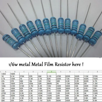 

Free Ship with track 1000pcs 1K 1/6W DIP Resistors Colored ring 1/6W 1K 1% Metal Film Resistor all value pls check the page