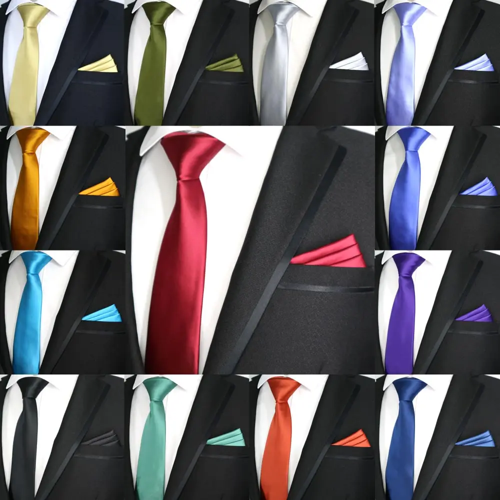21 цвет 7 см обтягивающие мужские полиэфирные шелковые галстуки Карманный квадратный набор однотонный узкий галстук наборы с платком Мужская Свадебная деловая вечеринка