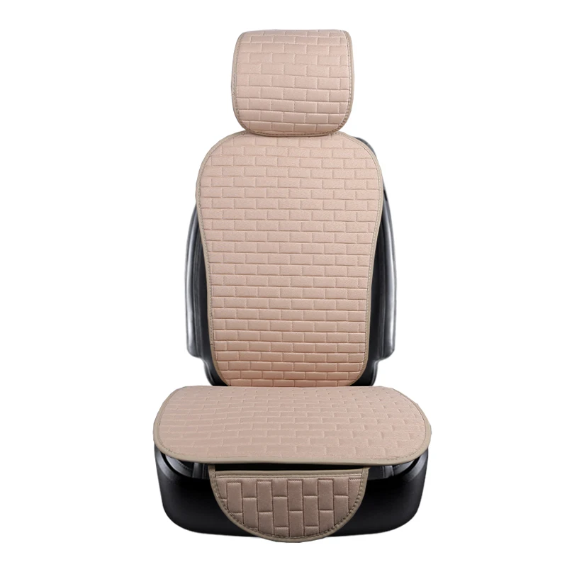 Льняная ткань, чехол для автомобильного сиденья, универсальная подушка для автомобильного сиденья, аксессуары, декоративные защитные чехлы для автомобиля, переднее сиденье, спинка