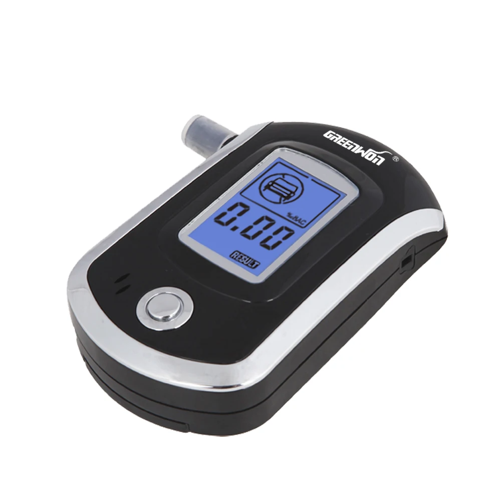 Cena 2020 GREENWON profesjonalny Mini ekran cyfrowy lcd alkomat alkomat alkomat AT6000 Bafometro Alcoholimetro