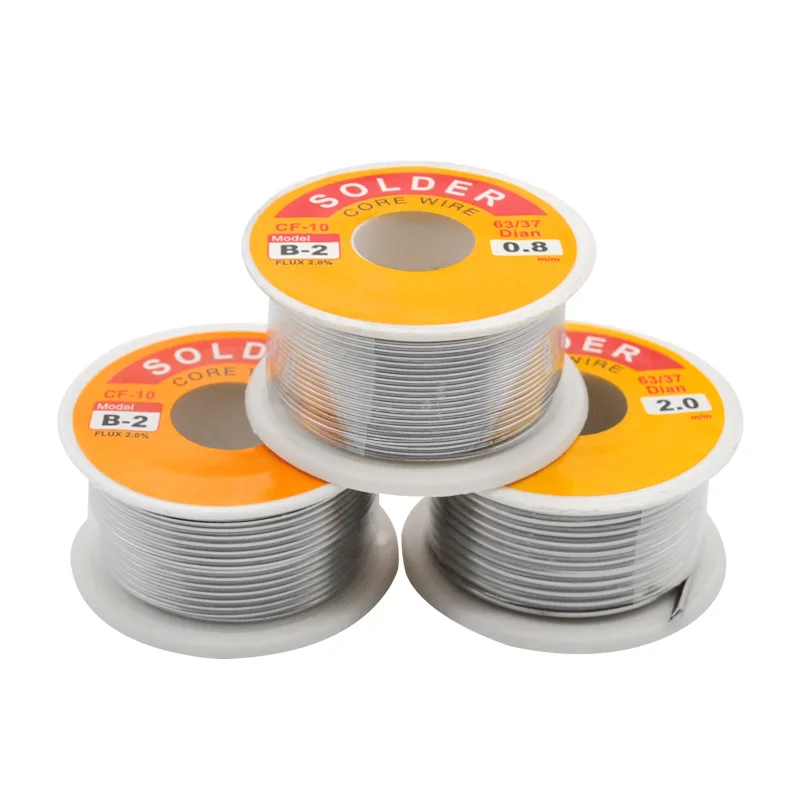 NEW 100g 0.6/0.8/1/1.2 63/37 FLUX 2.0% 45FT Tin Lead Tin Wire Melt Rosin Core Solder Soldering Wire Roll No-clean NEW 100g 0.6/0.8/1/1.2 63/37 FLUX 2.0% 45FT Tin Lead Tin Wire Melt Rosin Core Solder Soldering Wire Roll No-clean