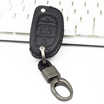 

Leather Car Key Case Cover Keychain For Hyundai Hb20 I30 IX25 ix35 i20 i30 Elantra Verna Mistra 2015 2016 2017 2018 Car Key Ring