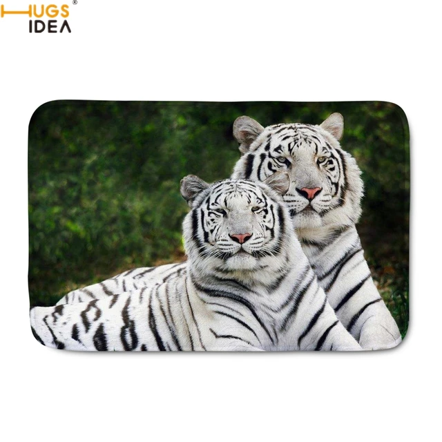 Hugsidea Home Decor Door Carpets Cool Animal Tiger Bengal White Hugsidea Home Decor Door Carpets Cool Animal Tiger Bengal White Pattern Doormats Living Room